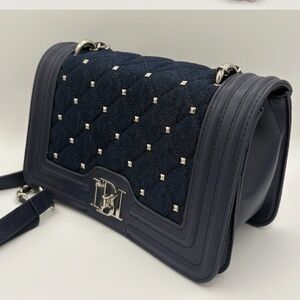 Elegant Dark denim blue Chain Shoulder Bag